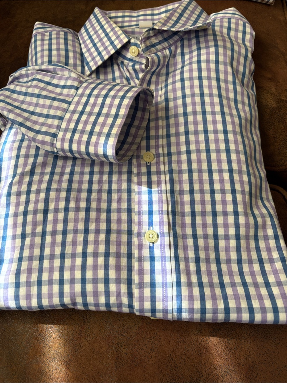 Charles Tyrwhitt Men's Checked Dress Shirt in Blue & Purple